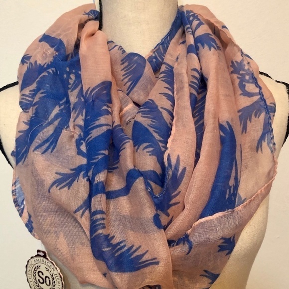 Infinity scarf tropical palm print NWT - Picture 2 of 5